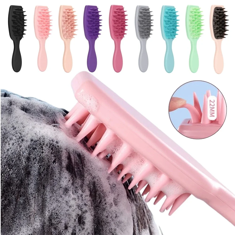 Silicone Shampoo Brush Scalp Massage Brush Head Washing Comb Long Handle Hair Massager Bath Brush Body Scrubber Hair Accessories 1