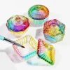 Glass Acrylic Powder Liquid Nail Crystal Cup With Lid Aurora Colorful Dappen Bowl Cup Holder Container Equipment Nail Art Tools 4