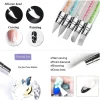 Double-ended Silicone Press Pen Wedge Deer Hoof Brush Nail Supplies Carving DIY Glitter Powder Sticker Manicure Tips Nail Tool 6