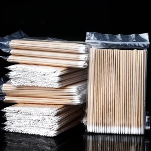 100/300/500Pcs Nails Wood Swab Cleaning Sticks Bud Tip Wooden Cotton Head Manicure Detail Corrector Nail Polish Remover 10cm 2