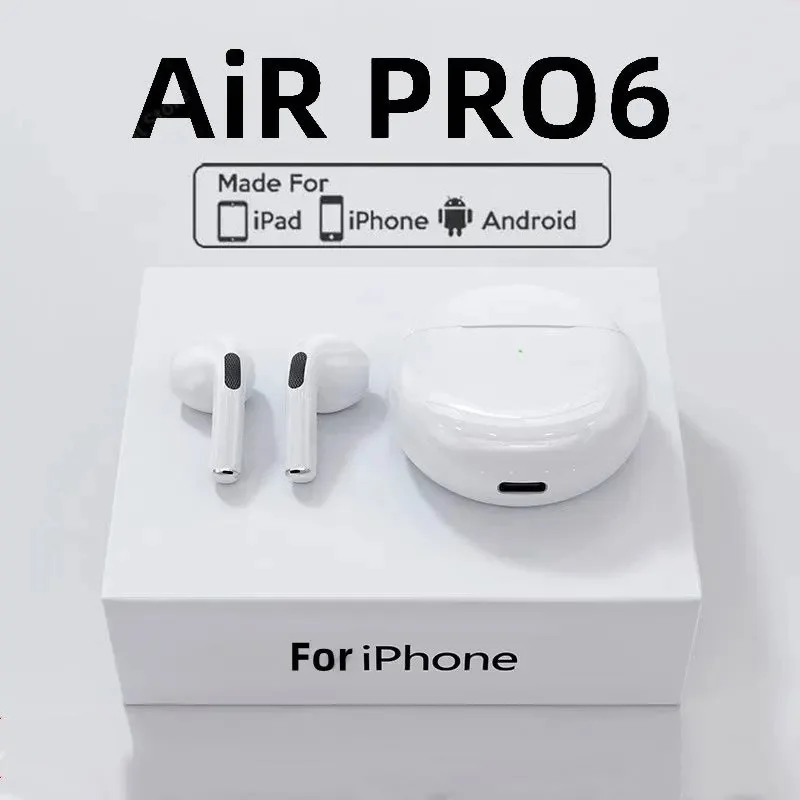 Original Air Pro 6 TWS Wireless Bluetooth Headset 5.3 Headphone Mini Earphone with Mic Charging Box for Xiaomi iPhone Earbuds 1