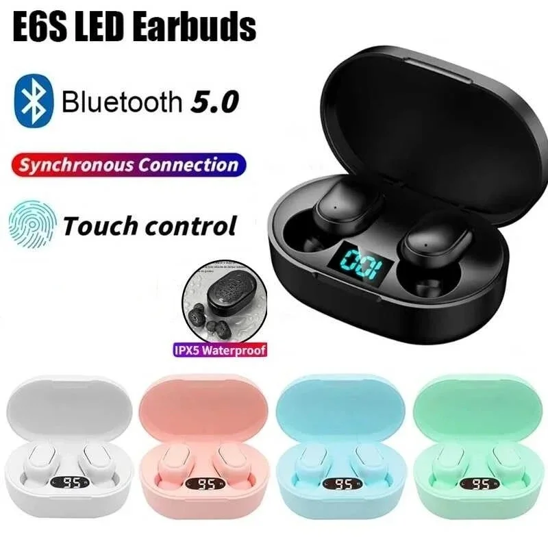 TWS E6S Fone Bluetooth Earphones Wireless Bluetooth Headset Noise Cancelling Headset with Mic Headphones for Xiaomi Huawei Oppo 1