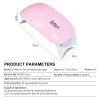 6W Mini Nail Dryer Machine Portable 6 LED UV Manicure Lamp Home Use Nail Lamp For Drying Polish Varnish With USB Cable 6