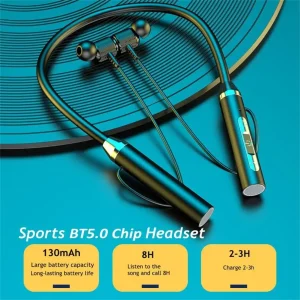 Wireless Neckband Headphones V5.2 Hifi Stereo Sports Neckband Headset Waterproof Earbuds For Outdoor Running 098 1