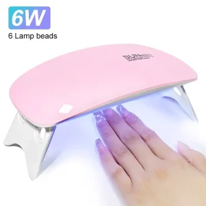 6W Mini Nail Dryer Machine Portable 6 LED UV Manicure Lamp Home Use Nail Lamp For Drying Polish Varnish With USB Cable 1