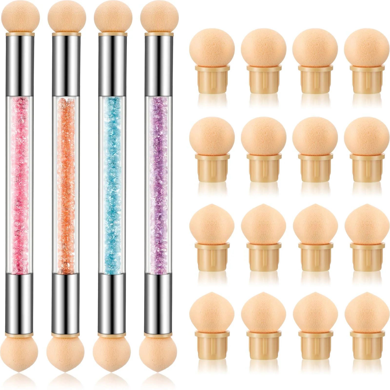 Sponge Nail Brush Picking Dotting Gradient Pen Brush Double Head Sponge Nail Brush Handle Acrylic Nail Painting Brush 1