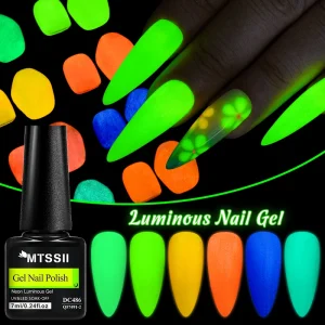 7ml Fluorescent Glow In Dark Gel Nail Polish Neon Luminous Gel Polish Summer Nails Semi Permanent Soak Off Nail Art UV Varnish