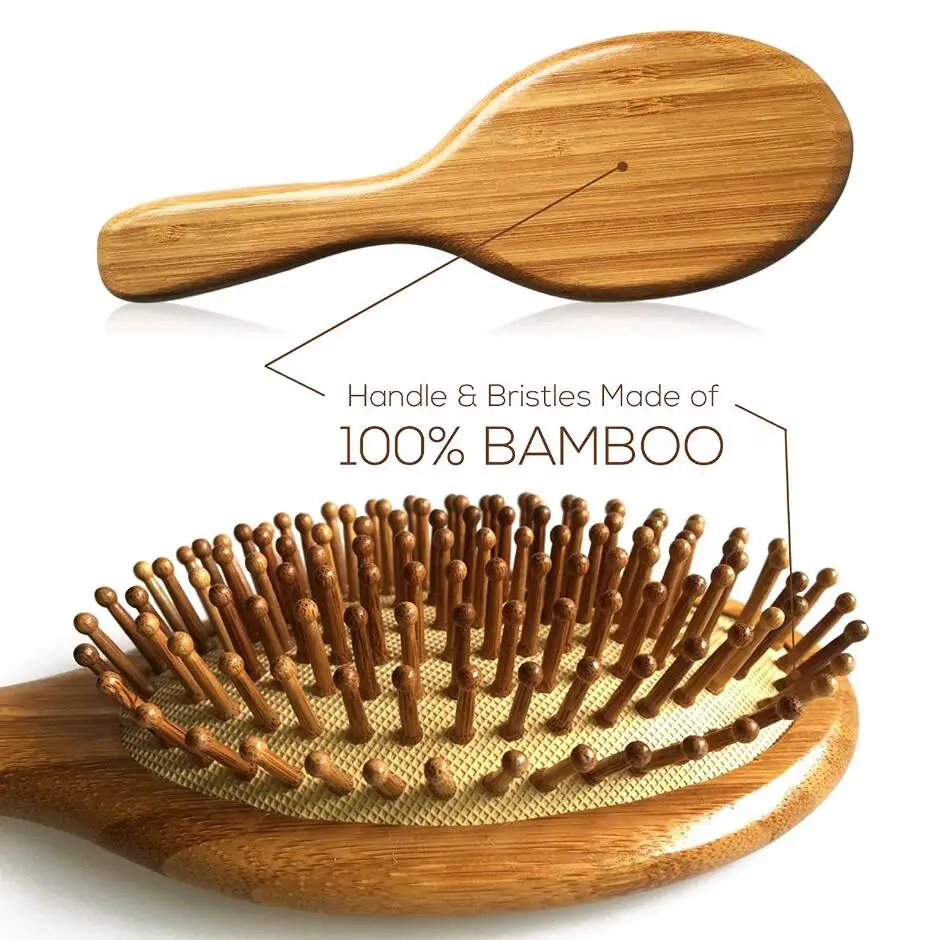 1PC Wood Comb Professional Healthy Paddle Cushion Hair Loss Massage Brush Hairbrush Comb Scalp Hair Care Healthy bamboo comb 1
