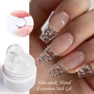 LILYCUTE 8ML Clear White Pink Non Stick Hand Solid Extension Gel Nail Polish French Nails Finger Prolong Construction Hard Gel